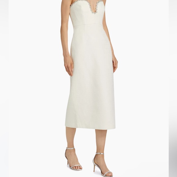 Milly | Dresses | Milly Emelia Boucle Embellished Strapless Midi Dress Size  8 Nwt | Poshmark